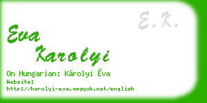 eva karolyi business card